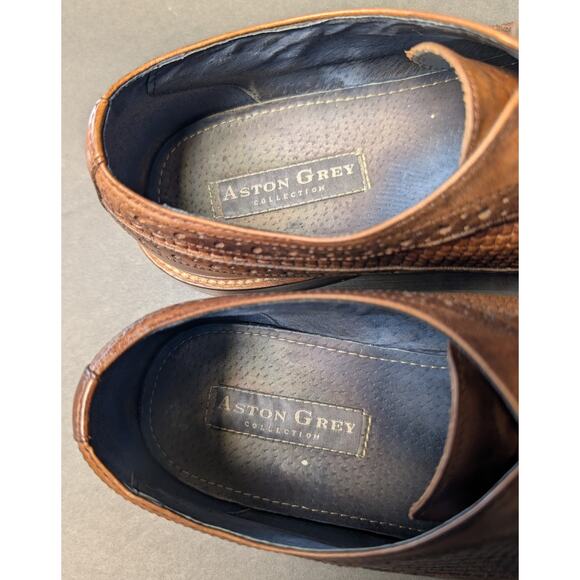 Aston Grey Bodega Wingtip Oxfords MENS SIZE 11 Cognac Brown Formal Dress Shoes main image 4